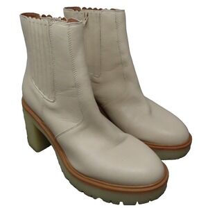 Oasis Society Lug Chelsea Ankle Gum Sole Boots 10 Ivory Platform‎ Anastasia
